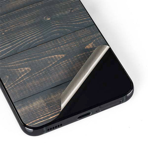 Black Painted Wood Galaxy S22 Plus Skin
